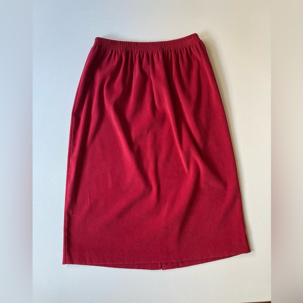 Vintage Maroon Pencil Skirt Knee length Small